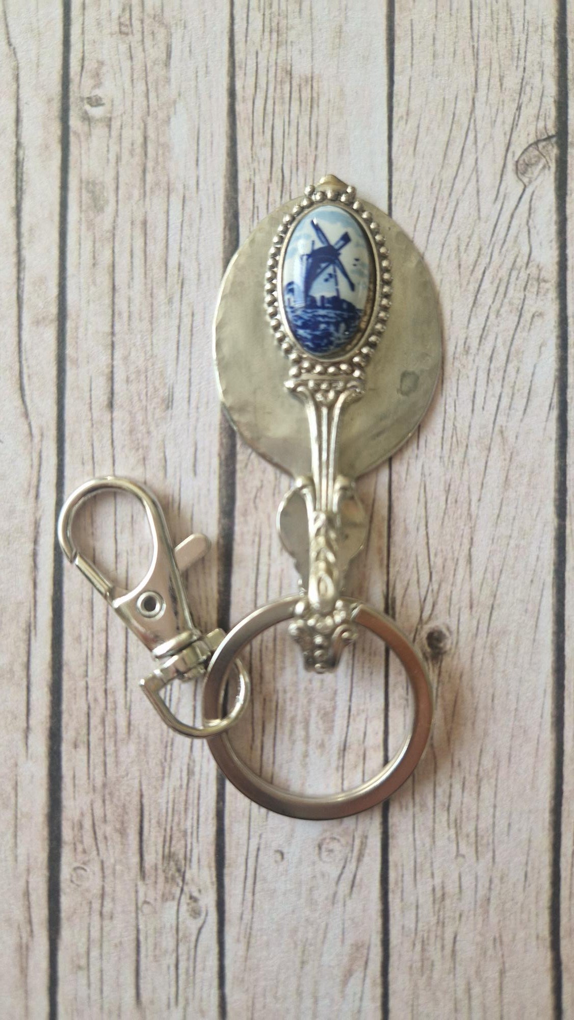 Vintage teaspoon and mill keyring