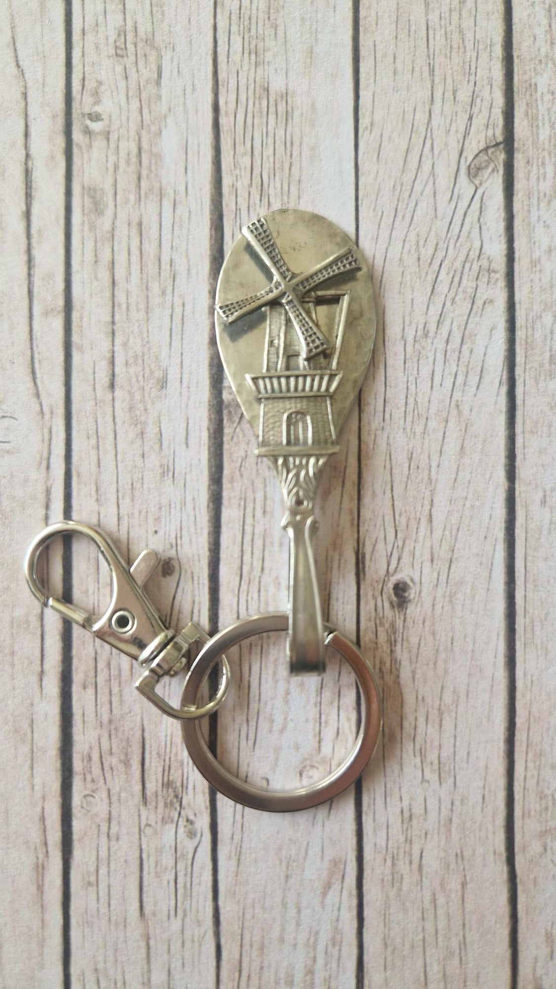 Vintage teaspoon and mill keyring