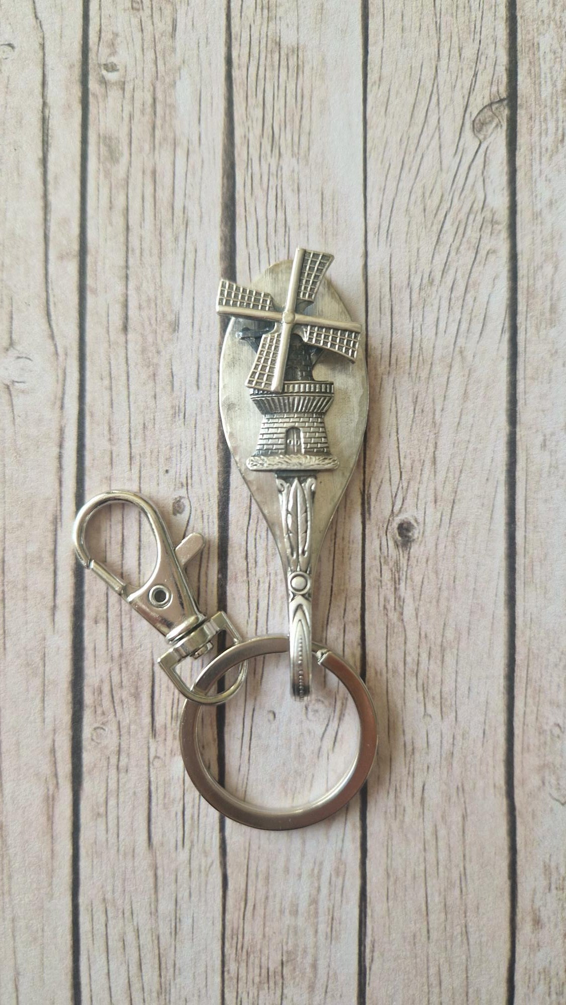Vintage teaspoon and mill keyring