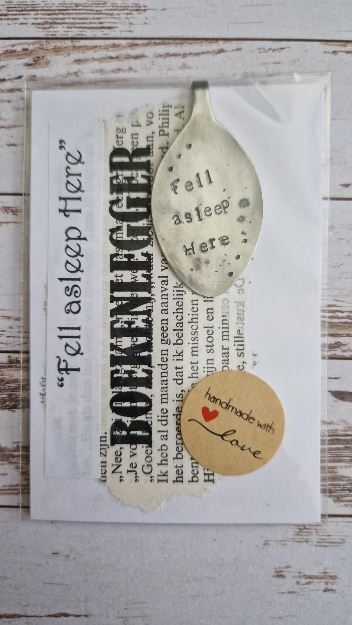 Bookmarks with hand-stamped text