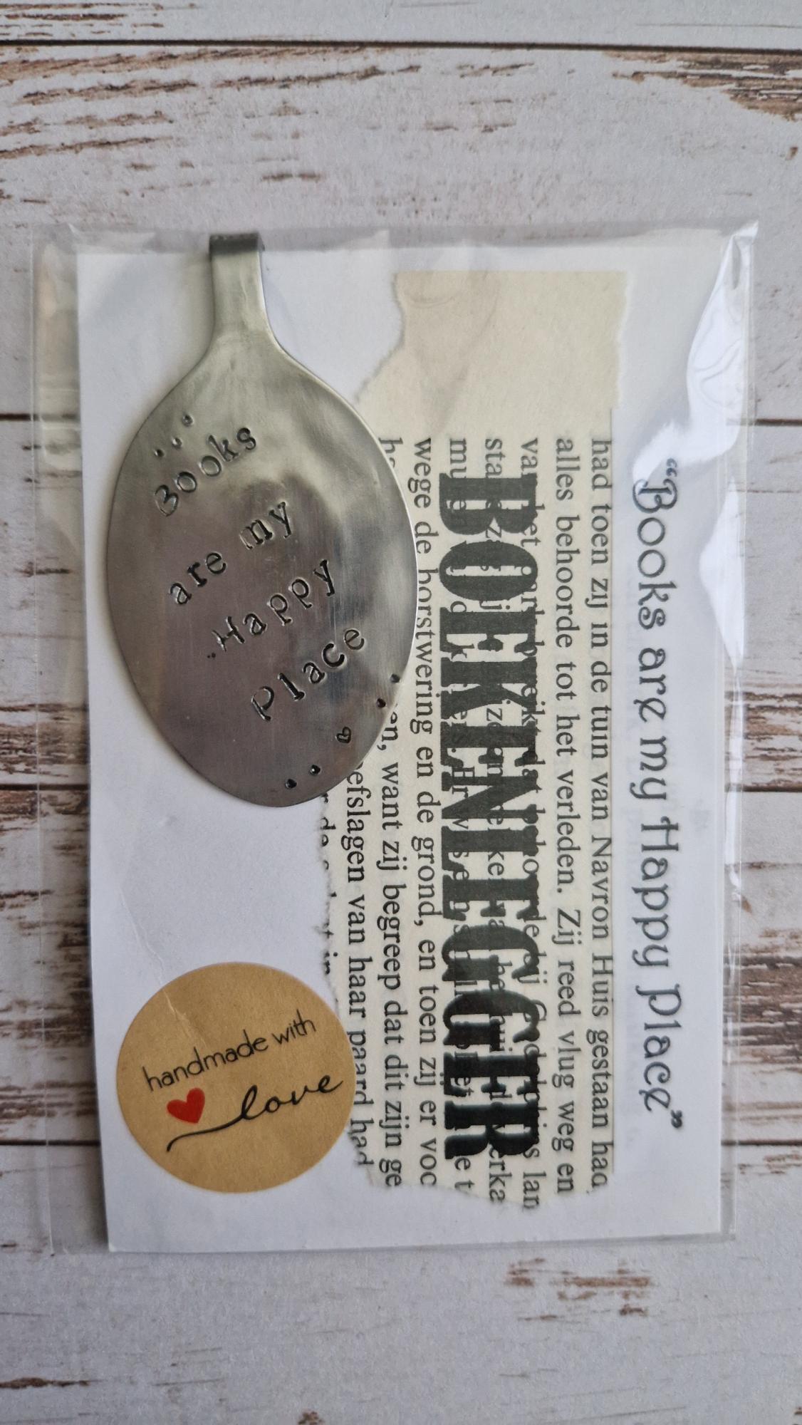 Bookmarks with hand-stamped text