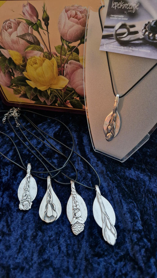 Heavy silver plated pendant of vintage spoon