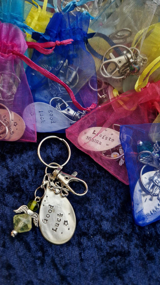 Lucky Keychain with text and angel