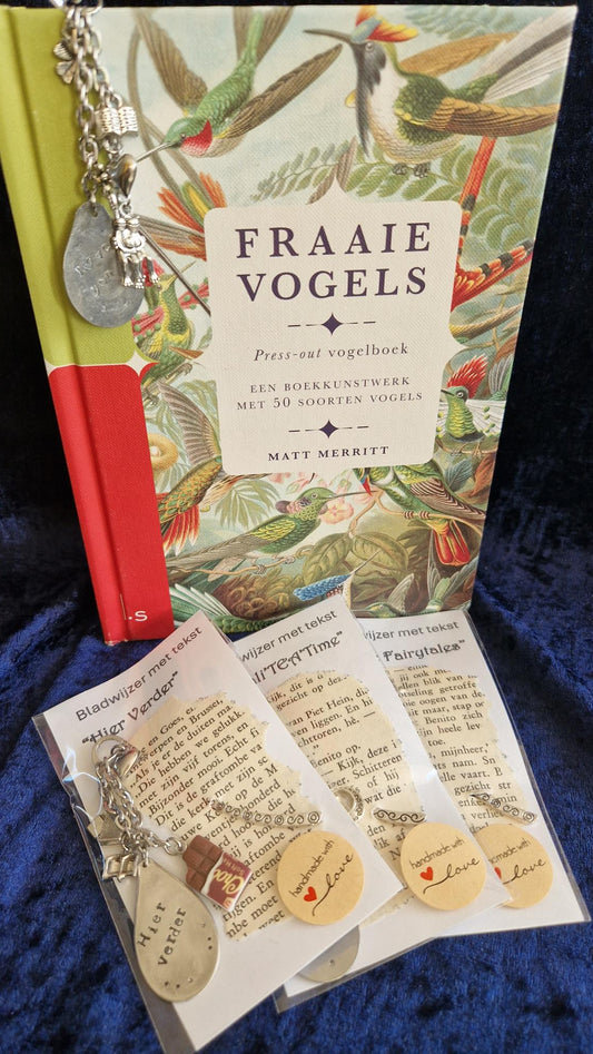 Bookmarks with hand-stamped text