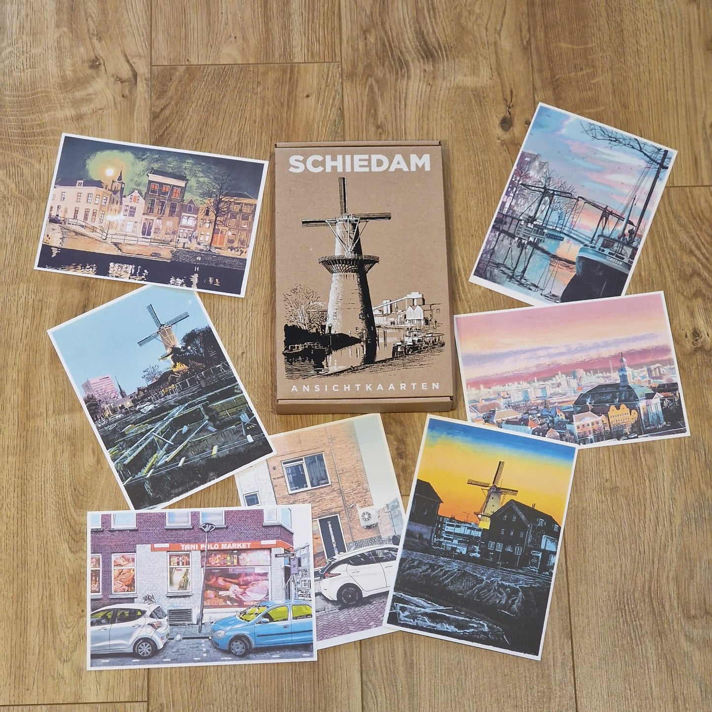 Box met 7 Schiedamse Ansichtkaarten