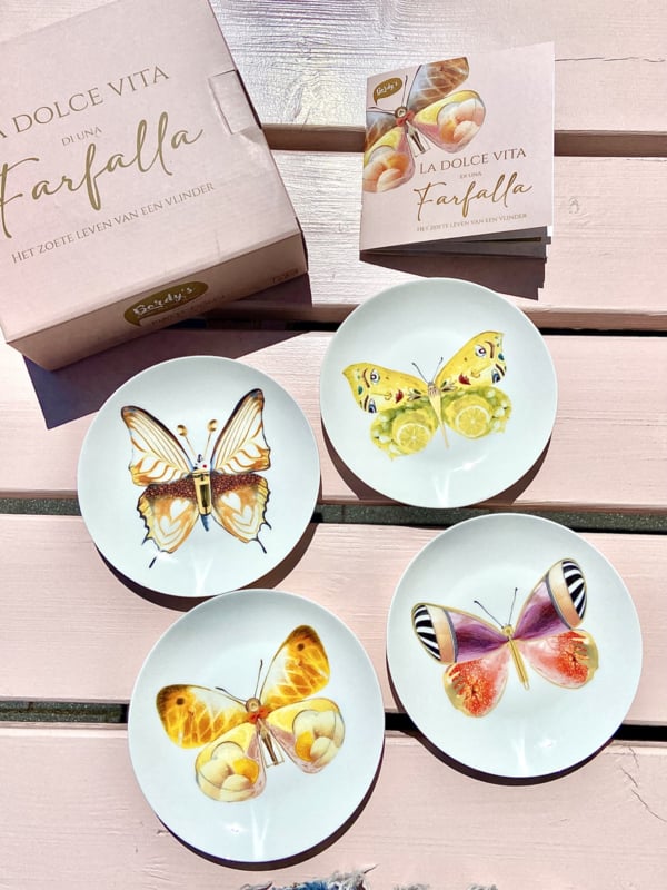 La Dolce Vita di una Farfalla – Piatti Dolci | Set van 4 Dessertborden