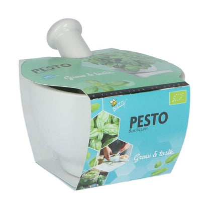 Grow gift Vijzelset Pesto, Basilicum