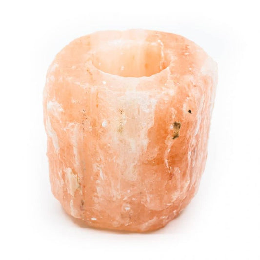 Tea light holder Saltstone - orange/pink