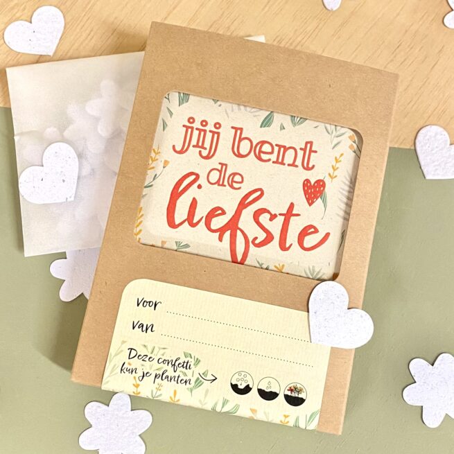 Bloom your message met Confetti – "Jij bent de Liefste"