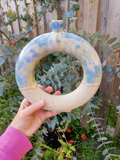 Donut vase alabaster/purple mint