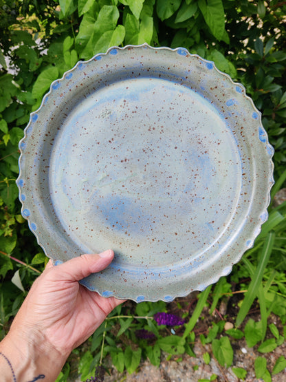 Plate blue/green speckled