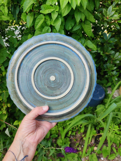 Plate blue/green speckled