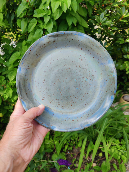 Plate wavy edge blue/green