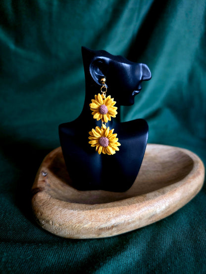 Zonnebloem oorbellen