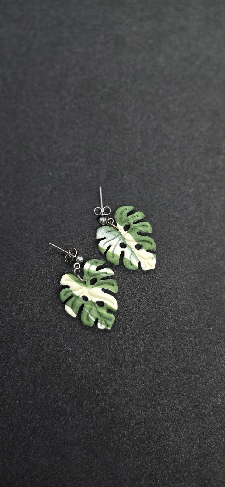 Variegata monstera blad oorbellen