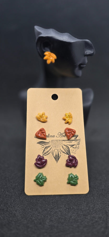 4 seizoenen mini blad oorbellen