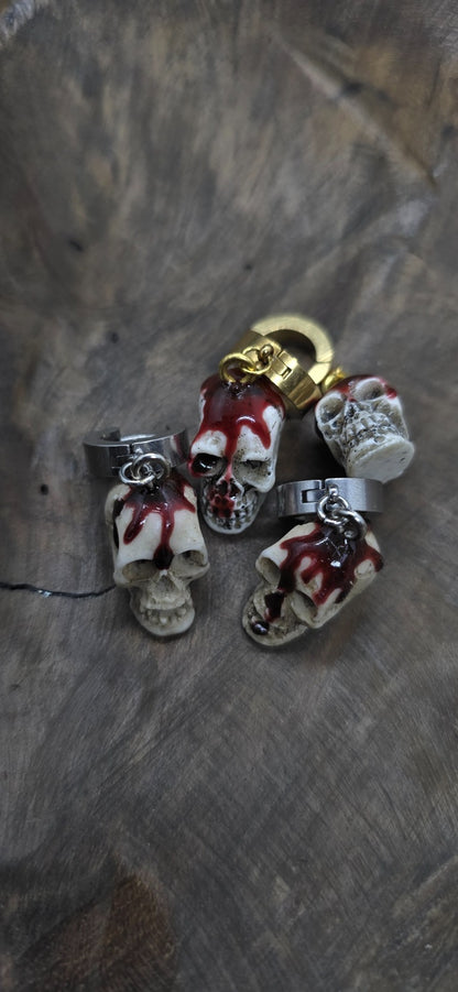 Bloody skull oorbellen