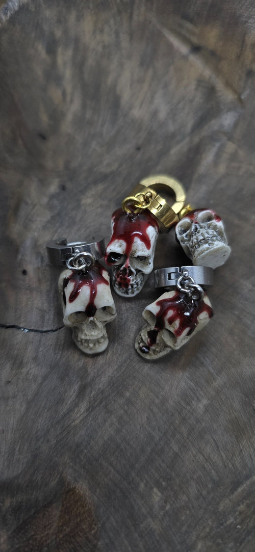 Bloody skull earrings