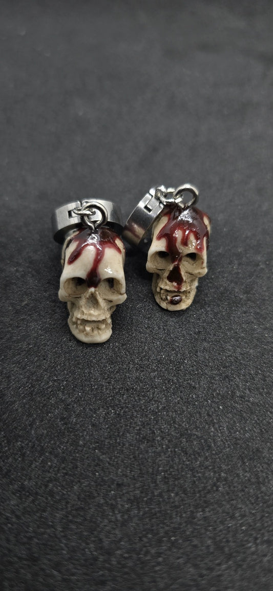 Bloody skull oorbellen