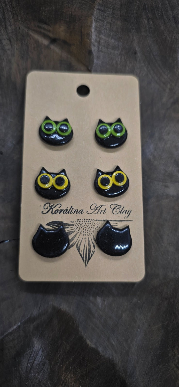 Mini cat earrings set