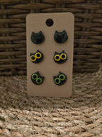 Mini cat earrings set