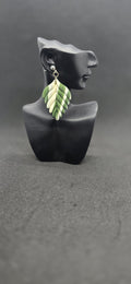 Variegated leaf earrings
