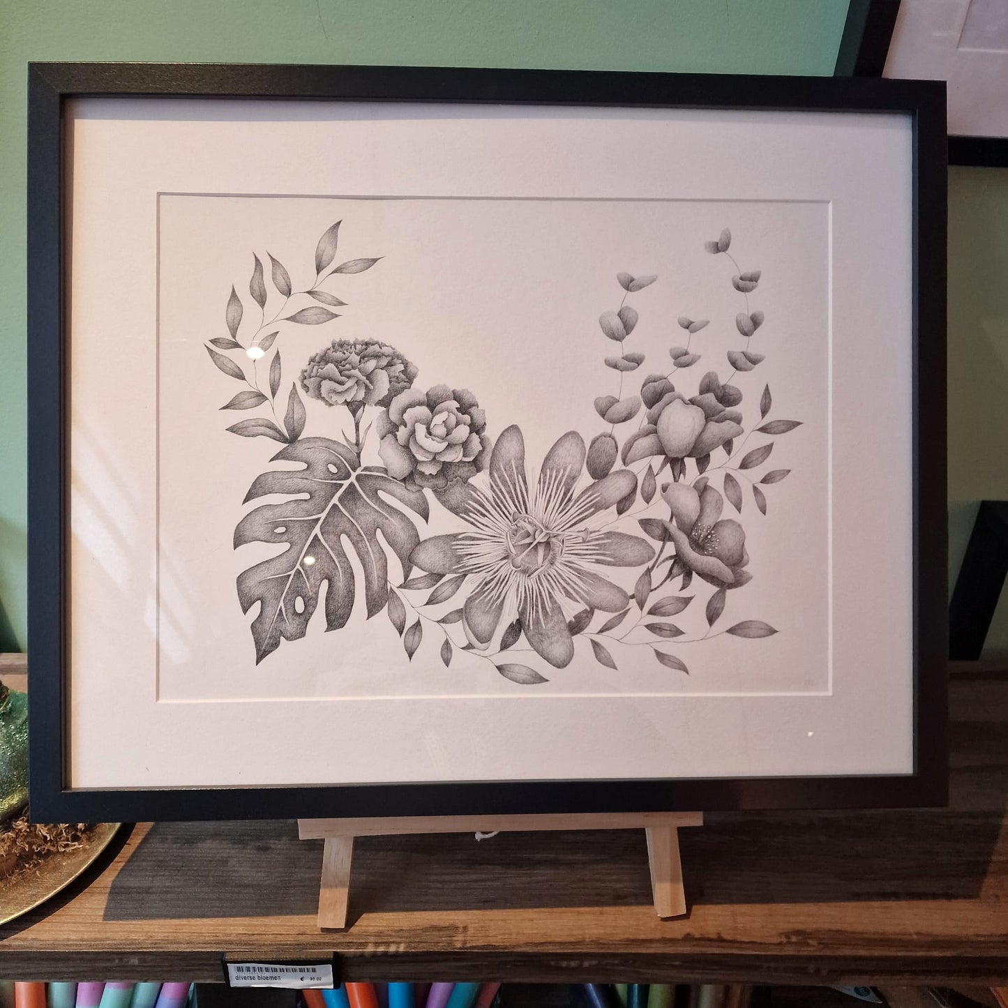 Botanical Drawing Various Flowers