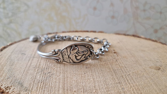 Armbandje Lepelsteeltje met met afbeelding dolfijn met kettinkje
