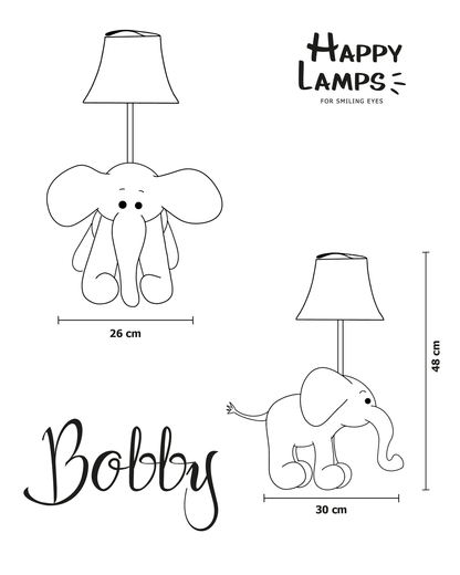 Bobby – De vriendelijke olifant tafellamp met LED – Happy Lamps