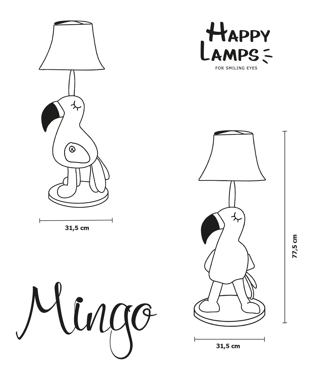 Mingo – De gevoelige flamingo – Tafellamp met LED – Happy Lamps