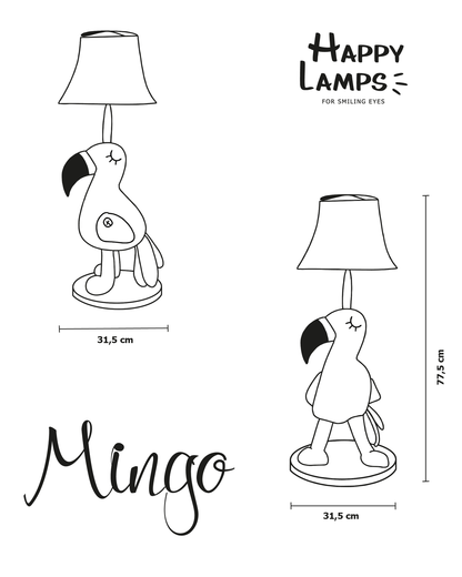Mingo – De gevoelige flamingo – Tafellamp met LED – Happy Lamps