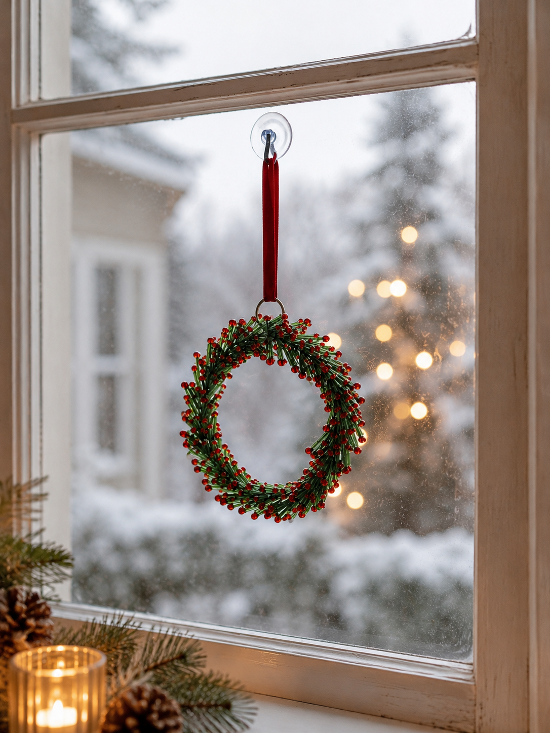 Kersthanger Krans van Glas – Groen/Rood