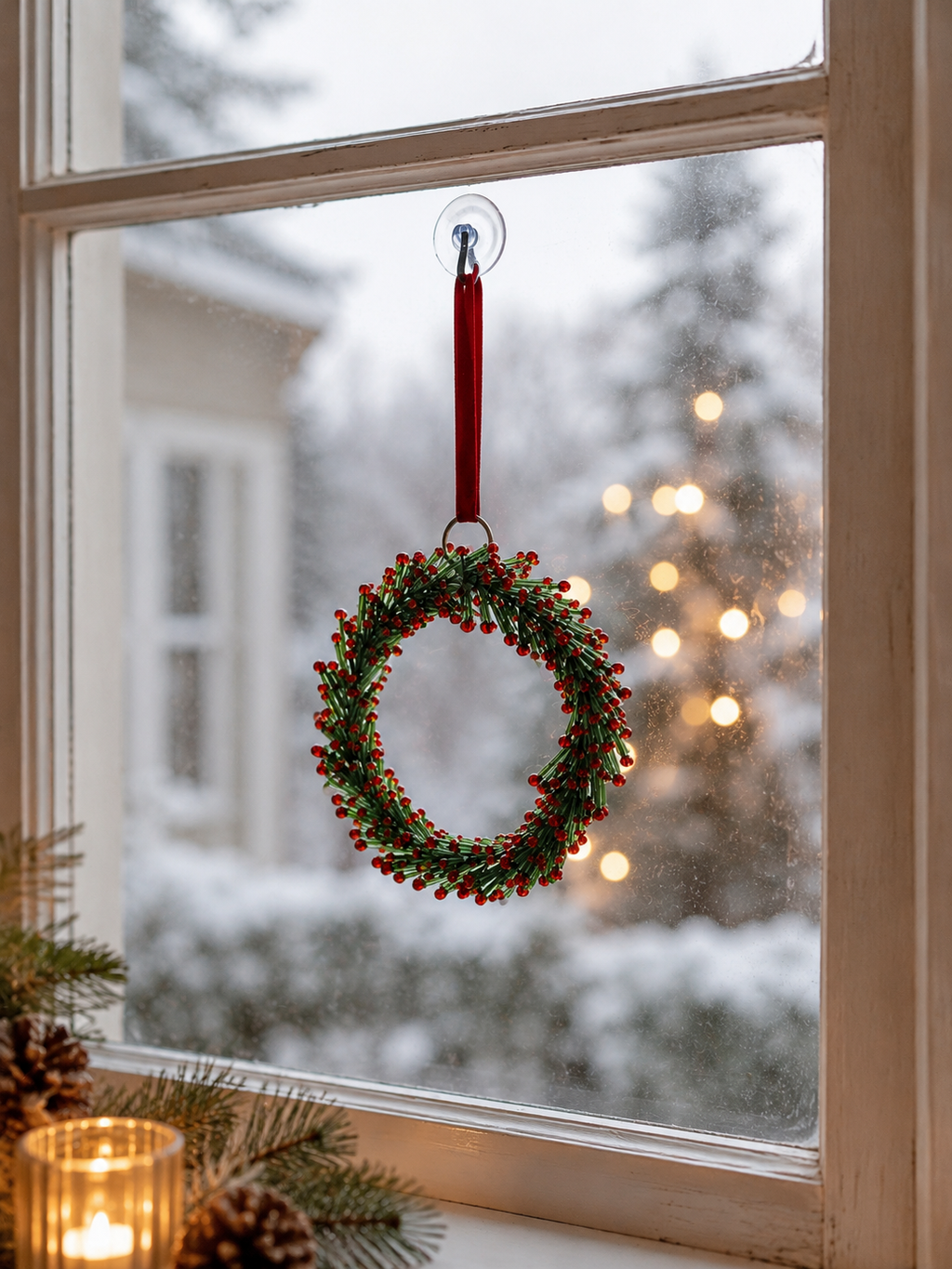 Kersthanger Krans van Glas – Groen/Rood