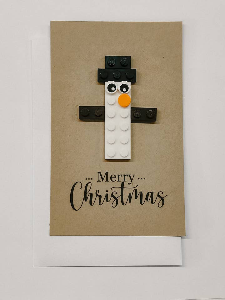 LEGO Sneeuwpop Kerstkaart – Merry Christmas