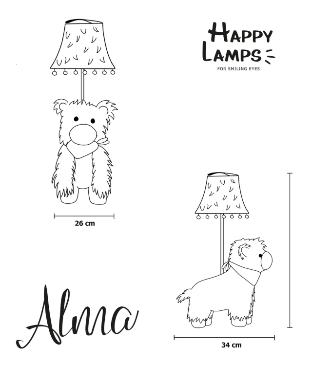 Alma – Alpaca tafellamp met LED – Happy Lamps