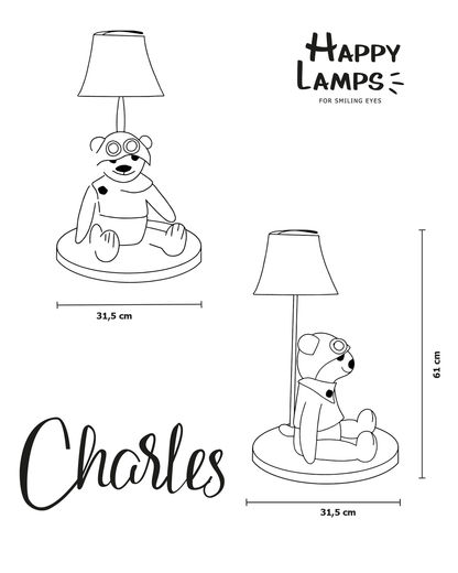 Charles – De avontuurlijke beer tafellamp met LED – Happy Lamps
