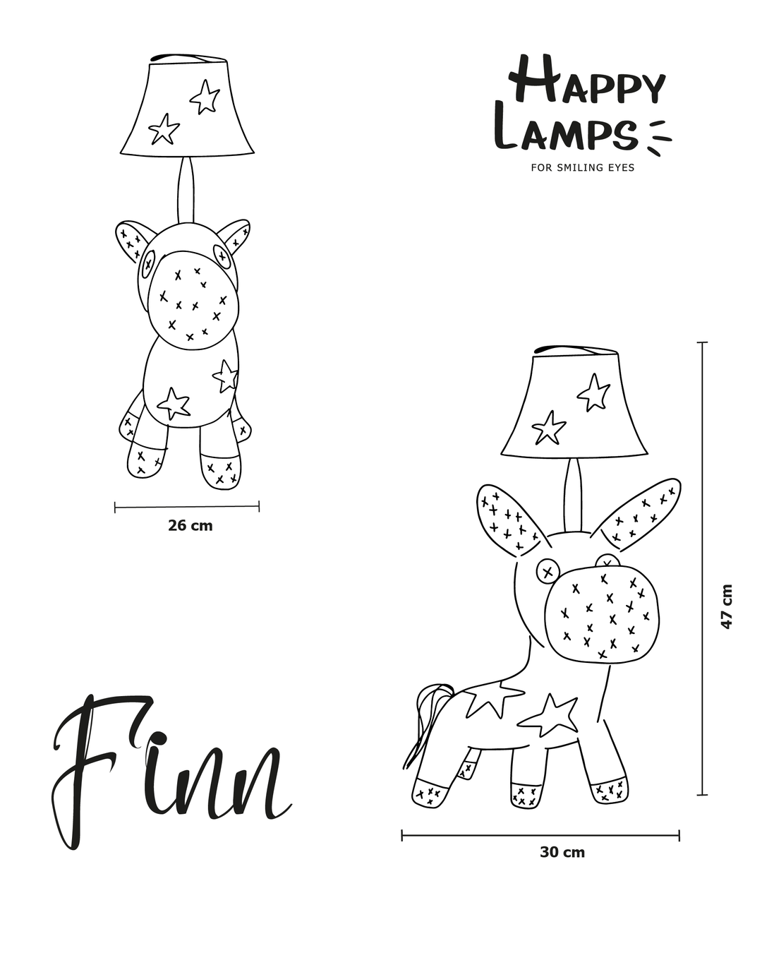 Finn – Het vrolijke paard – Tafellamp met LED – Happy Lamps