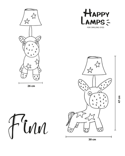 Finn – Het vrolijke paard – Tafellamp met LED – Happy Lamps