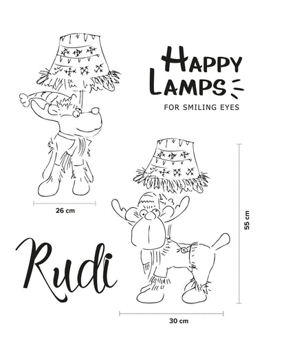 Rudi – Het grappige rendier tafellamp met LED – Happy Lamps