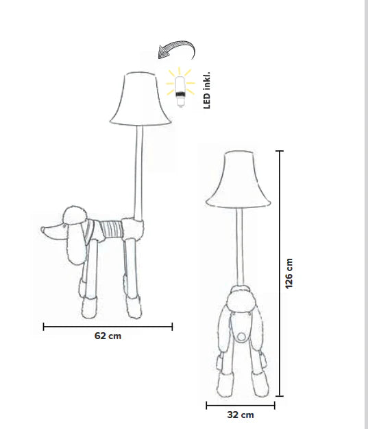 Bello – De trouwe poedel vloerlamp met LED – Happy Lamps