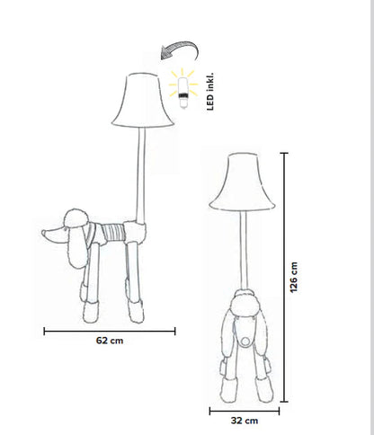 Bello – De trouwe poedel vloerlamp met LED – Happy Lamps