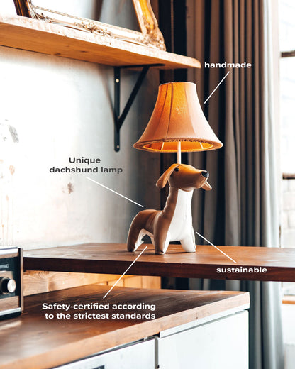 Waldi – De teckel met een sterk karakter tafellamp met LED – Happy Lamps