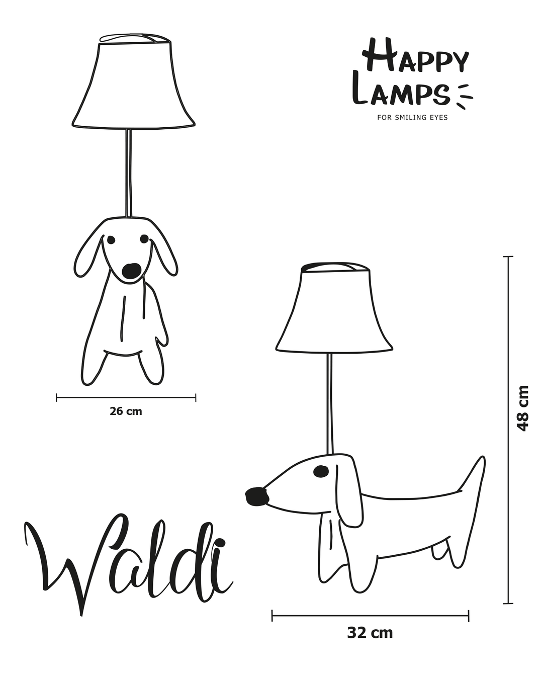 Waldi – De teckel met een sterk karakter tafellamp met LED – Happy Lamps