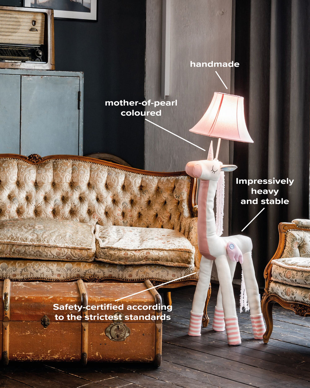 Bonita – De schattige eenhoorn vloerlamp met LED – Happy Lamps