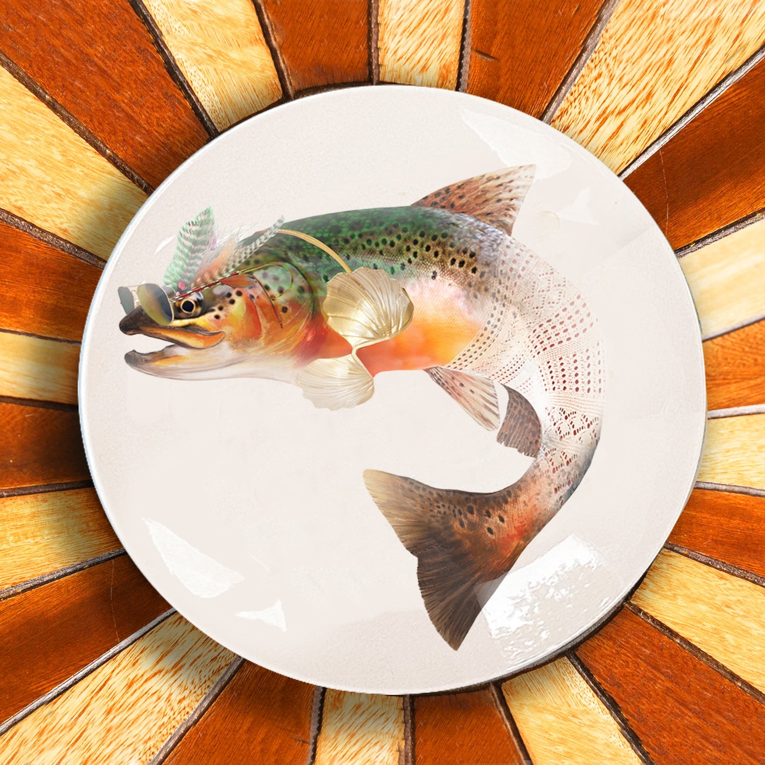 The Culinary Catch no.2 The Sunset Catch – set of 4 dinner plates