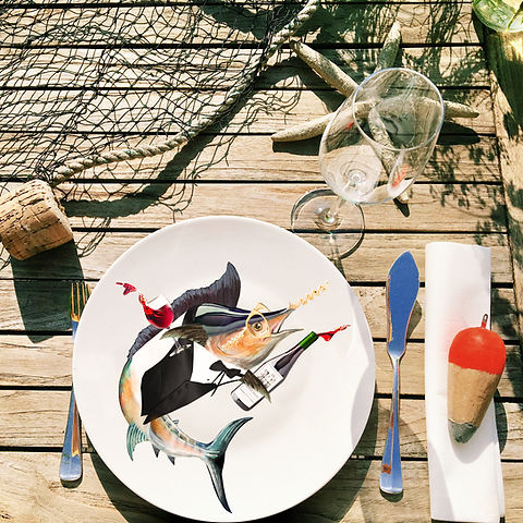 The Culinary Catch No. 1 – set of 4 dinner plates