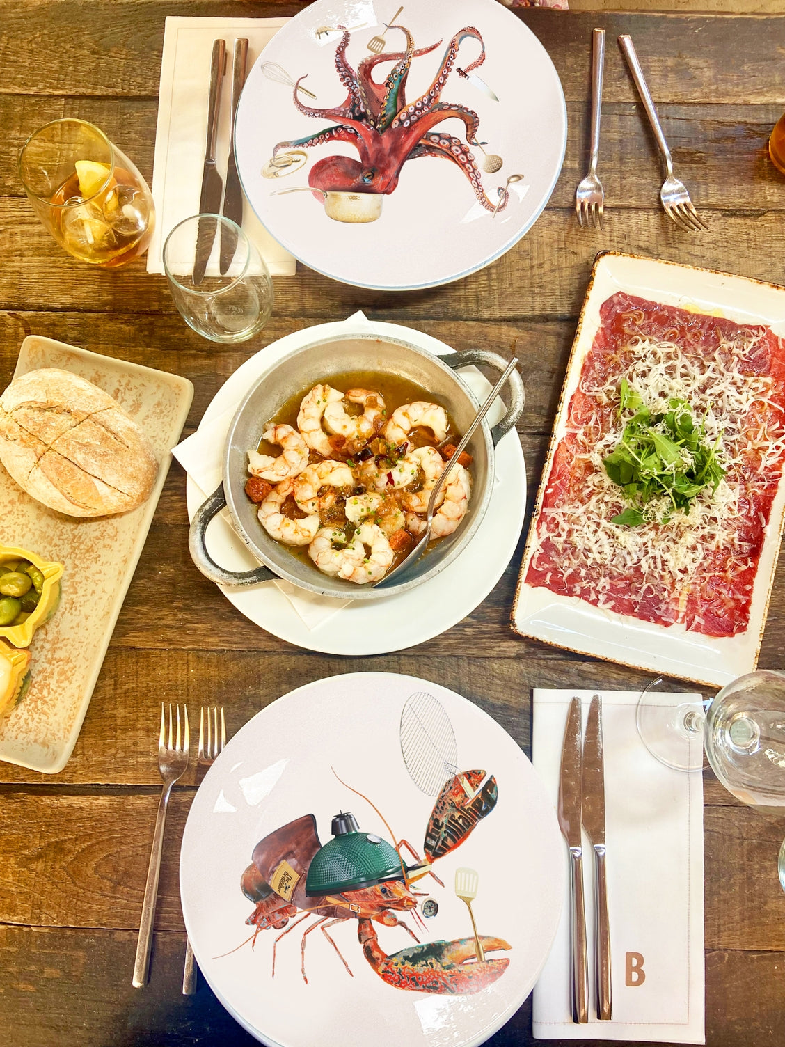 The Culinary Catch No. 1 – set of 4 dinner plates