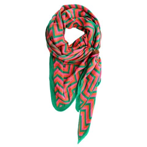 Sjaal Lizzy - Groen/Roze/Oranje