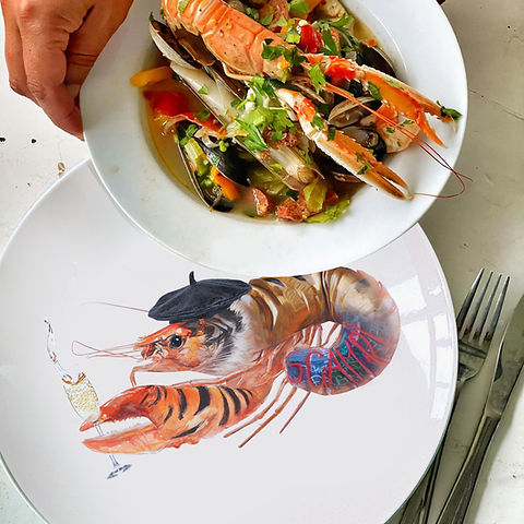 The Culinary Catch – Set van 4 dinerborden