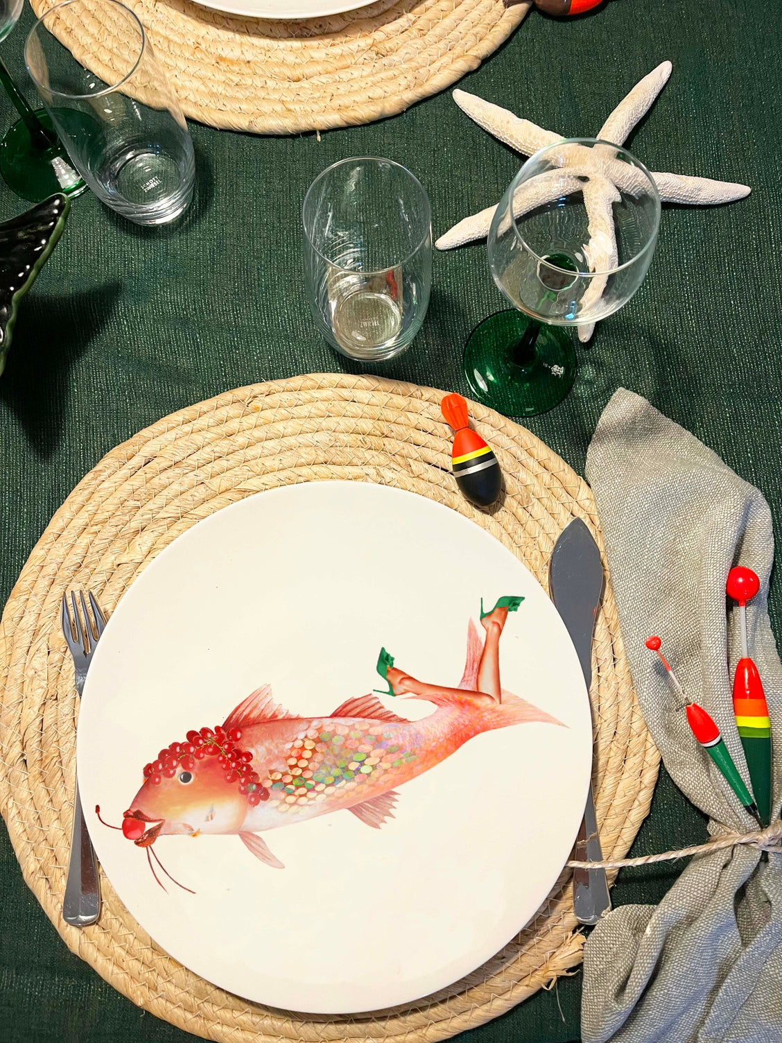 The Culinary Catch no.2 The Sunset Catch – set of 4 dinner plates